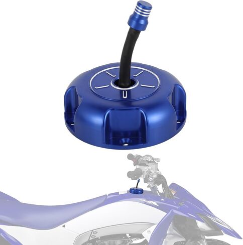 ATV Gas Cap CNC for YFZ 450 YFZ450R 2009-2025 YFZ450 2004-2009 2012-2013 YFZ450X 2009-2011 Blue,Aluminum Venting Solid CNC-Machined Aluminum Built-In One-Way Vent Leak-Proof Flexible Gasket in Kuwait