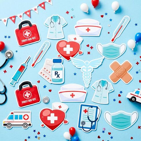 Nurse Cupcake Toppers, 24pcs Nurses Week Cake Decoration Nursing School Graduation Cupcake Toppers, Nurse Day Cupcake Toppers for Nursing School Celebration Supplies in Saudi Arabia