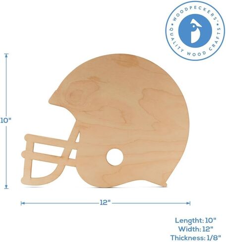 Wood Football Helmet Cutouts 12-inch, Pack of 2 Football Crafts to Paint, Football Helmet Centerpiece for Party Décor, by Woodpeckers in Kuwait