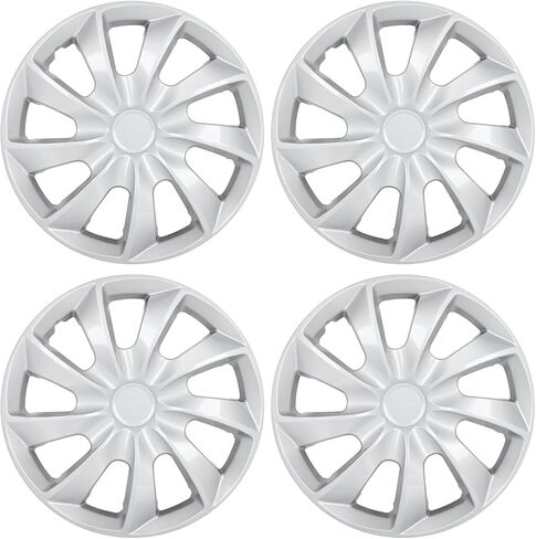 OCPTY Car Wheel Rim Skin Cover Hub Caps 4 Pack 16 inch Hubcap Wheel Cover OEM Steel Wheels High Grade ABS with Retention Ring Black & Silver in Saudi Arabia