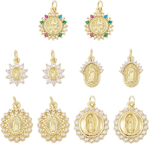 Cheriswelry 10Pcs Cubic Zirconia Dog Paw Charms 18K Gold Plated Animal Foot Print Pendants 11-15mm for DIY Jewelry Making Bracelets Necklace Earrings in Kuwait
