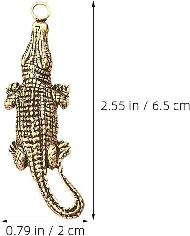 HOMSFOU Retro Mini Alligator Keychain Pendant Lightweight Brass Animal Charm for Keys Bags Accessories Vintage Decorative Keychain Hanging Ornament in Kuwait