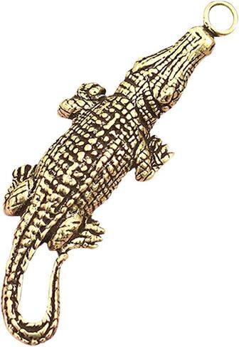 HOMSFOU Retro Mini Alligator Keychain Pendant Lightweight Brass Animal Charm for Keys Bags Accessories Vintage Decorative Keychain Hanging Ornament in Kuwait