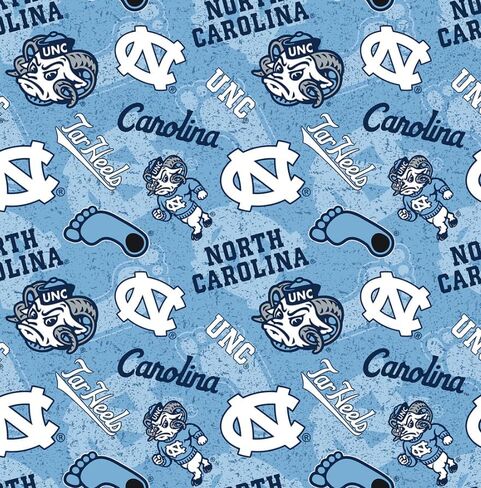 University of North Carolina Tar Heels Fabric – Officially Licensed UNC Cotton Quilting Fabric by Sykel Enterprises, Precut Yardage for Sewing & Crafts Tone on Tone in Kuwait