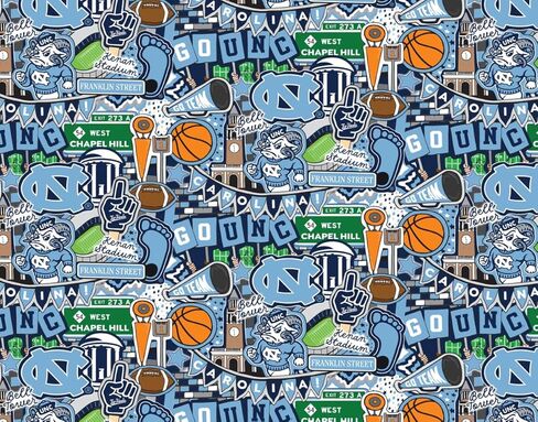 University of North Carolina Tar Heels Fabric – Officially Licensed UNC Cotton Quilting Fabric by Sykel Enterprises, Precut Yardage for Sewing & Crafts Tone on Tone in Kuwait