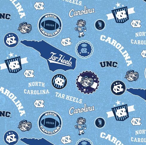 University of North Carolina Tar Heels Fabric – Officially Licensed UNC Cotton Quilting Fabric by Sykel Enterprises, Precut Yardage for Sewing & Crafts Tone on Tone in Kuwait