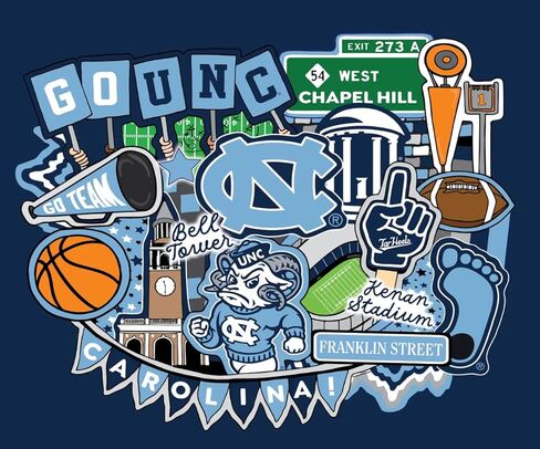 University of North Carolina Tar Heels Fabric – Officially Licensed UNC Cotton Quilting Fabric by Sykel Enterprises, Precut Yardage for Sewing & Crafts Tone on Tone in Kuwait