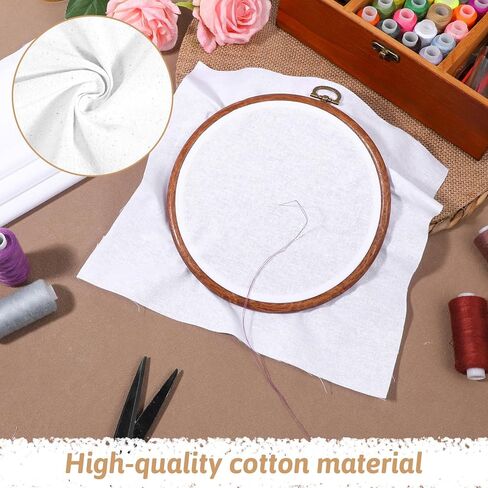 10 PCS Embroidery Cloth, Embroidery Cloth Fabric, 9.8 * 9.8inch EmbroideryFabric Squares, Pre-Cut WhiteFabric for Hand Sewing Clothes, Garment and DIY Craft in Saudi Arabia