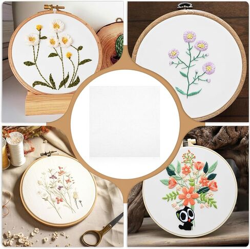 10 PCS Embroidery Cloth, Embroidery Cloth Fabric, 9.8 * 9.8inch EmbroideryFabric Squares, Pre-Cut WhiteFabric for Hand Sewing Clothes, Garment and DIY Craft in Saudi Arabia