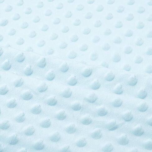 1 Yard Light Blue Minky Dot Fabric by The Yard, Soft Plush Fleece, Cuddle Dimple Dot for Sewing Baby Blankets, Pillow Covers & Crafts (1 Yard, Light Blue) in Kuwait