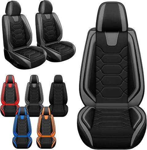 Car Seat Covers Full Set for Honda Accord 2000-2024,Durable Waterproof Luxury Universal,Easy to Install Napa Leather Cover Set for Cars,Full Seats,Black Gray in Saudi Arabia