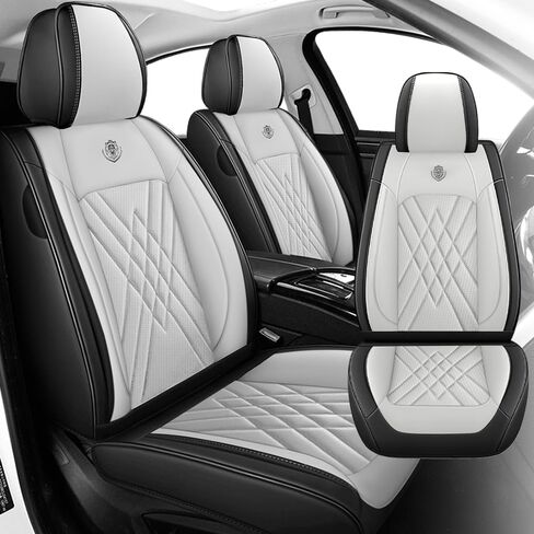 Car Seat Covers Compatible with Honda Cr-V 1999-2025, Leather Airbag Compatible 360°Full Wrapped Storage Pocket Zipper Design Easy to Clean Wear Resistant(Black Blue, Full Set) in Saudi Arabia
