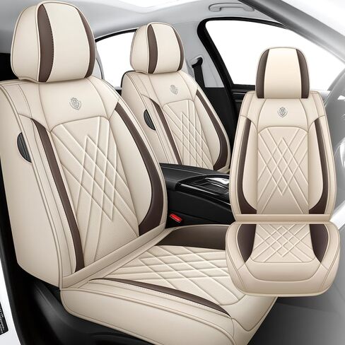 Car Seat Covers Compatible with Honda Cr-V 1999-2025, Leather Airbag Compatible 360°Full Wrapped Storage Pocket Zipper Design Easy to Clean Wear Resistant(Black Blue, Full Set) in Kuwait