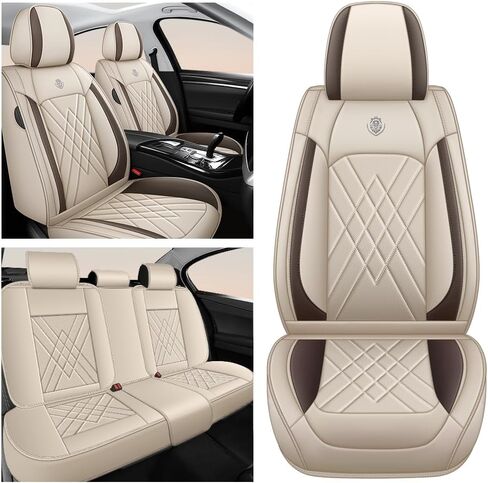 Car Seat Covers Compatible with Honda Cr-V 1999-2025, Leather Airbag Compatible 360°Full Wrapped Storage Pocket Zipper Design Easy to Clean Wear Resistant(Black Blue, Full Set) in Kuwait