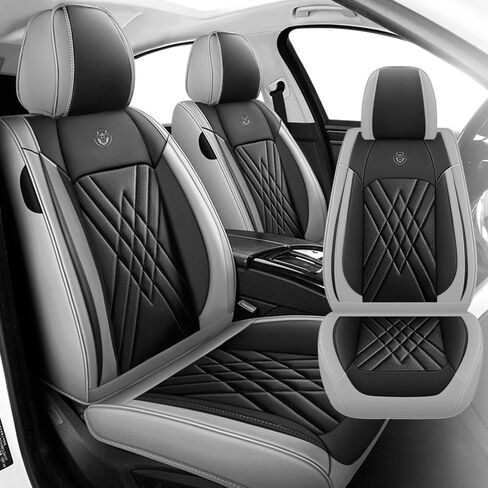 Car Seat Covers Compatible with Honda Cr-V 1999-2025, Leather Airbag Compatible 360°Full Wrapped Storage Pocket Zipper Design Easy to Clean Wear Resistant(Black Blue, Full Set) in Kuwait