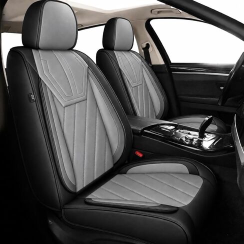 Leather Car Seat Covers Fit for Toyota Prius c 2012-2016 Automotive Seat Cushion Protectors Waterproof Anti-Slip Front 2 Seat Covers Black&Gray in Kuwait