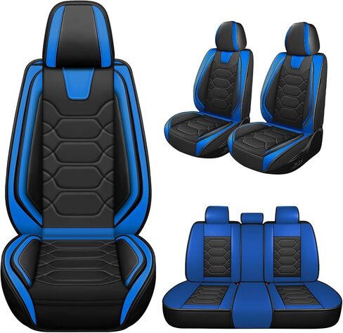 Car Seat Covers Full Set for Hyundai Accent 2002-2022,Durable Waterproof Luxury Universal,Easy to Install Napa Leather Cover Set for Cars,Full Seats,Black Red in Saudi Arabia