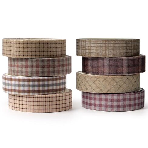 8 Rolls Washi Tape Set, Vintage Washi Tapes Decorative Masking Tape for Journaling Scrapbook DIY Crafts Wrapping (Flowers) in Saudi Arabia