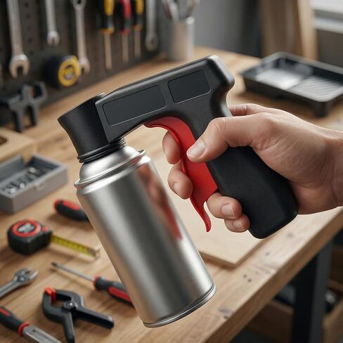 Spray Paint Assist Handle, 1pc Ergonomic Full Grip Paint Gun Universal Professional Spray Can Trigger Handle Automotive Aerosol Can Nozzle Tool for Wall Painting Furniture DIY and Car Maintenance in Kuwait