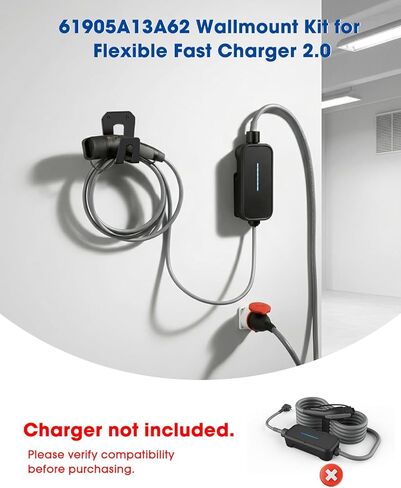 Wall Mount Organizer Kit for BMW Flexible Fast Charger 2.0, 3-Piece Garage Charger Holder with Cable Management, PETG + Metal Support, Charger Not Included in Kuwait