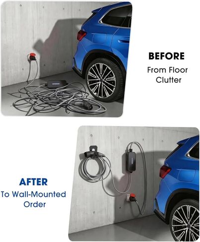 Wall Mount Organizer Kit for BMW Flexible Fast Charger 2.0, 3-Piece Garage Charger Holder with Cable Management, PETG + Metal Support, Charger Not Included in Kuwait