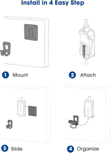 Wall Mount Organizer Kit for BMW Flexible Fast Charger 2.0, 3-Piece Garage Charger Holder with Cable Management, PETG + Metal Support, Charger Not Included in Kuwait