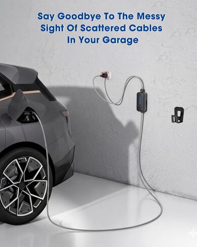 Wall Mount Organizer Kit for BMW Flexible Fast Charger 2.0, 3-Piece Garage Charger Holder with Cable Management, PETG + Metal Support, Charger Not Included in Kuwait