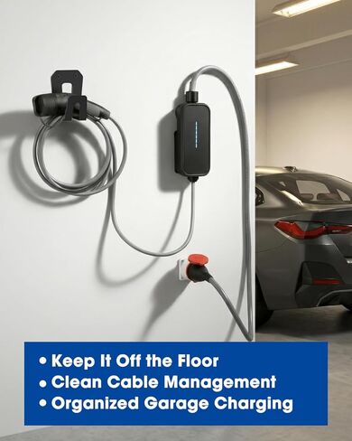 Wall Mount Organizer Kit for BMW Flexible Fast Charger 2.0, 3-Piece Garage Charger Holder with Cable Management, PETG + Metal Support, Charger Not Included in Kuwait
