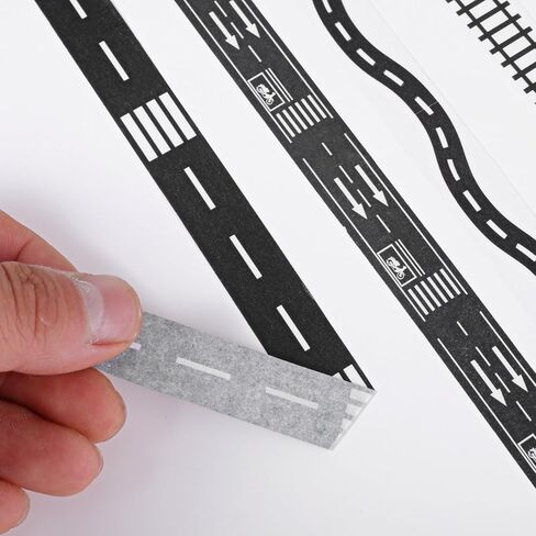 4 Rolls Race Track Tape, Removable Road Tape Highway Washi Tapes Set Black Roadway Track Tapes Car Road Stickers for DIY Craft Art Journal Scrapbook Planner Wrapping, 15mm X 10m (9/16" X 33') in Saudi Arabia