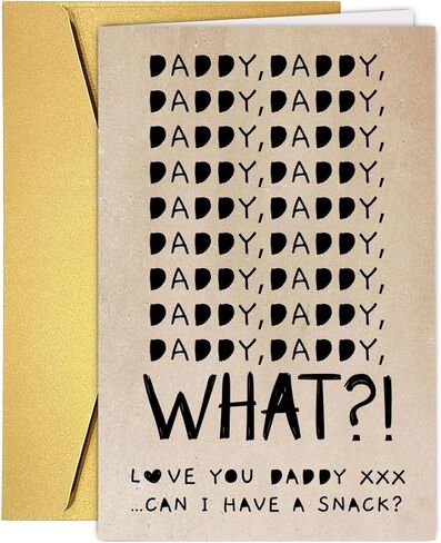 RUALOVE Funny Daddy Snack Father's Day Card for Dad Stepdad, Humorous Fathers Day Cards Gift from Son Daughter Kids, Hilarious Happy Dad Birthday Card for Him in Saudi Arabia