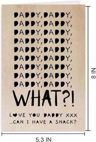 RUALOVE Funny Daddy Snack Father's Day Card for Dad Stepdad, Humorous Fathers Day Cards Gift from Son Daughter Kids, Hilarious Happy Dad Birthday Card for Him in Saudi Arabia