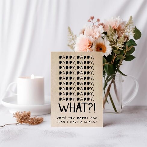 RUALOVE Funny Daddy Snack Father's Day Card for Dad Stepdad, Humorous Fathers Day Cards Gift from Son Daughter Kids, Hilarious Happy Dad Birthday Card for Him in Saudi Arabia