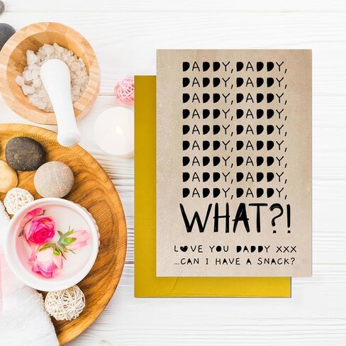 RUALOVE Funny Daddy Snack Father's Day Card for Dad Stepdad, Humorous Fathers Day Cards Gift from Son Daughter Kids, Hilarious Happy Dad Birthday Card for Him in Saudi Arabia