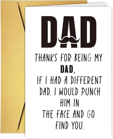RUALOVE Funny Daddy Snack Father's Day Card for Dad Stepdad, Humorous Fathers Day Cards Gift from Son Daughter Kids, Hilarious Happy Dad Birthday Card for Him in Saudi Arabia