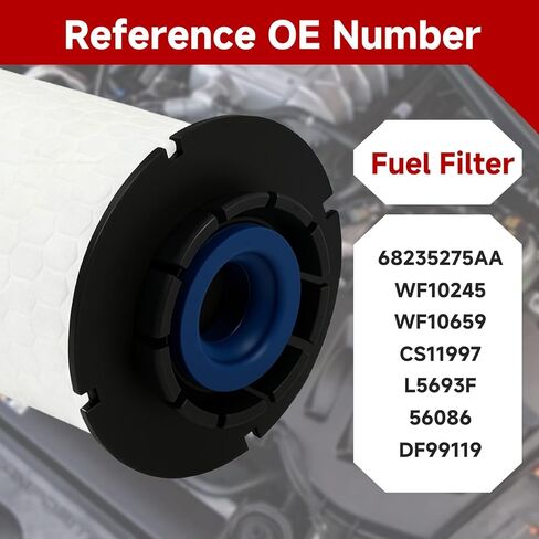 68235275AA Fuel Filter Element Replacement for Ram, Dodge, Jeep, and Chrysler 1500 3.0L V6 2014-2019 Ecodiesel Engine Replaces 300245 WF10245 CS11997 L5693F 56086 in Saudi Arabia