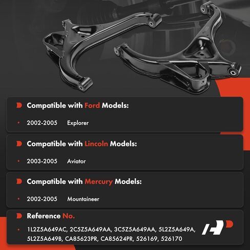 A-Premium 2 x Rear Lower Control Arms, with Bushing, Compatible with Ford Explorer 2002-2005 & Lincoln Aviator 2003-2005 & Mercury Mountaineer 2002-2005 in Kuwait