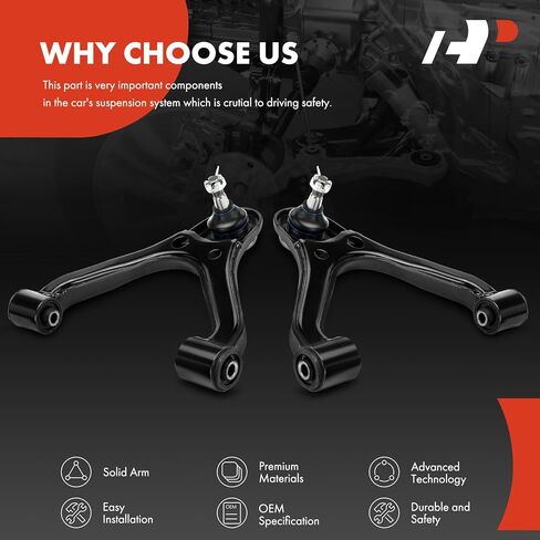 A-Premium 2 x Front Upper Control Arms, with Ball Joint & Bushing, Compatible with Toyota Tacoma 2005-2015, RWD Only in Kuwait