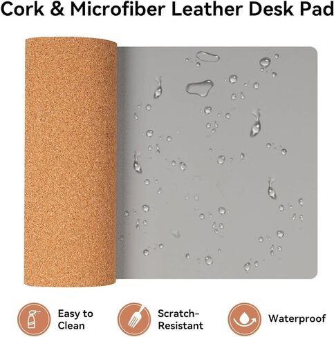 3-in-1 Eco Cork Wireless Charging Mouse Pad, Dual-Sided Fast Charge Mouse Mat, Extra Large Waterproof Office & Makeup Desk Protector, Qi-Certified Desk Pad for iPhone/Samsung/AirPods in Saudi Arabia