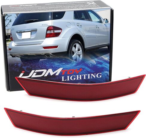 iJDMTOY OE-Spec استبدال عاكس المصد الخلفي للعدسة الحمراء متوافق مع مرسيدس 2008-2011 W164 M-Class ML320 ML350 ML450 ML550 ML63 AMG in Kuwait