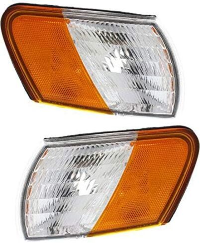 Evan-Fischer Corner Light Set of 2 Compatible with 1992-1995 Ford Taurus Plastic Clear & Amber Lens Driver and Passenger Side in Kuwait