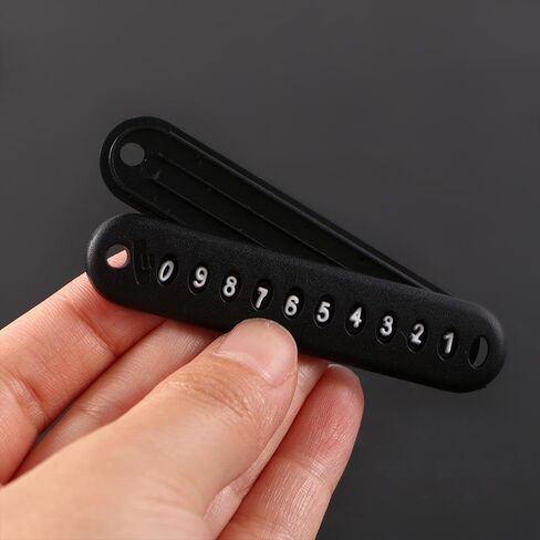 Phone Number Plate Car Keychain Pendant, Car Accessories Keyring Vehicle Pendant Phone Number Card Leather Bradied Anti-lost Keychain(black-3) in Kuwait