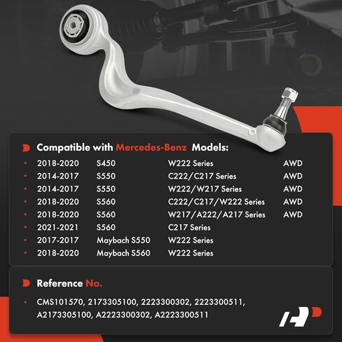 A-Premium Front Left Forward Lower Control Arm, Compatible with Mercedes-Benz Maybach S550 2017, S450 Maybach S560 2018-2020, S550 2014-2017, S560 2018-2021 in Kuwait
