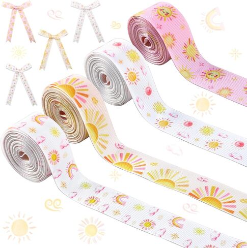 أشرطة Talavera Grosgrain الوردية المكسيكية 4 لفات 20 ياردة لتغليف الهدايا Cielito Lindo ديكورات الحفلات، شريط قماش وردي ناعم للحفلات المكسيكية لصالح الحفلات اليدوية DIY إكليل من الزهور in Kuwait