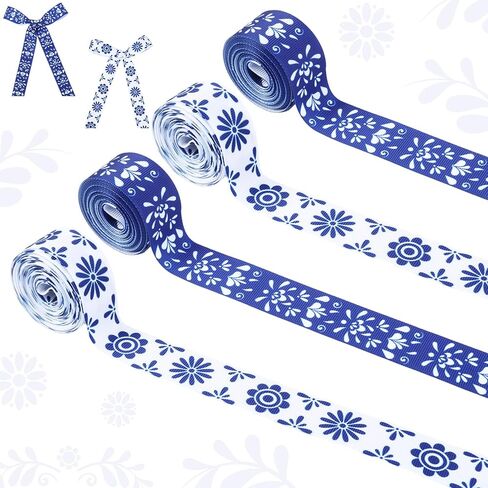 أشرطة Talavera Grosgrain الوردية المكسيكية 4 لفات 20 ياردة لتغليف الهدايا Cielito Lindo ديكورات الحفلات، شريط قماش وردي ناعم للحفلات المكسيكية لصالح الحفلات اليدوية DIY إكليل من الزهور in Kuwait