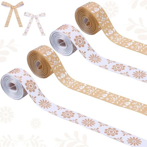 أشرطة Talavera Grosgrain الوردية المكسيكية 4 لفات 20 ياردة لتغليف الهدايا Cielito Lindo ديكورات الحفلات، شريط قماش وردي ناعم للحفلات المكسيكية لصالح الحفلات اليدوية DIY إكليل من الزهور in Kuwait