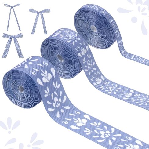 أشرطة Talavera Grosgrain الوردية المكسيكية 4 لفات 20 ياردة لتغليف الهدايا Cielito Lindo ديكورات الحفلات، شريط قماش وردي ناعم للحفلات المكسيكية لصالح الحفلات اليدوية DIY إكليل من الزهور in Kuwait