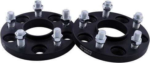 Black Forged 5x120 to 5x4.5 Hubcentric Wheel Adapters 1.5 Inch 14x1.5 Studs 64.1mm Bore Compatible with Honda-Acura-Tesla (5x120 Hub to 5x114.3 Rim) for Odyssey Pilot, Model S X - Pack of 2 in Kuwait
