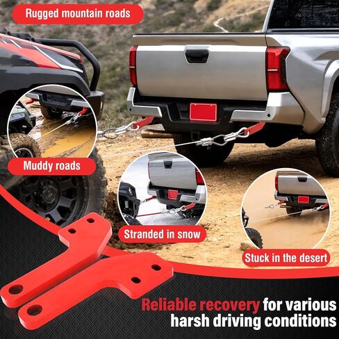 Rear Tow Hooks Kit, Rear Recovery Points for 2024 2025 2026 Toyota Tacoma, Heavy Duty Carbon Steel Rear Towing Hooks for Off-Road Recovery & Emergency Rescue, Universal Left & Right Fit, 2PC in Saudi Arabia