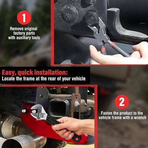 Rear Tow Hooks Kit, Rear Recovery Points for 2024 2025 2026 Toyota Tacoma, Heavy Duty Carbon Steel Rear Towing Hooks for Off-Road Recovery & Emergency Rescue, Universal Left & Right Fit, 2PC in Saudi Arabia