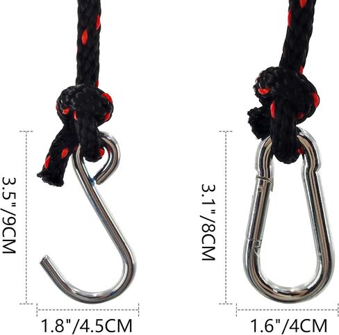 Rope Tie Downs, 3/8" x 15ft Straps Heavy Duty Adjustable Pulley Rope Clip Hanger for Kayak Canoe(2-Pack) in Saudi Arabia